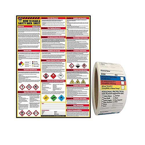 How to Read A Safety Data Sheets (SDS/MSDS) Poster, 24 x 33 Inch, UV Coated with SDS/MSDS Sticker- Roll of 250 (Poster and Sticker) How to Read A Safety Data Sheets (SDS/MSDS) Poster, 24 x 33 Inch, UV Coated with SDS/MSDS Sticker- Roll of 250 (Poster and Sticker)