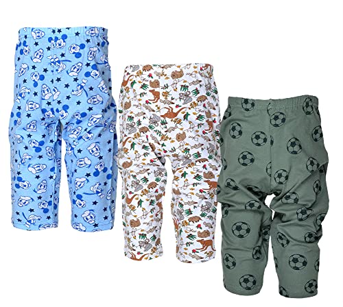 Image of Sathiyas 100% Cotton Printed Baby Boy Pants - Pack of 3 (18-24 Months, Multicolor1)