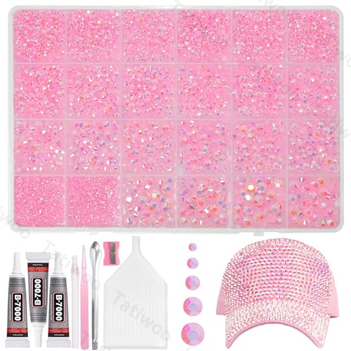 20000Pcs Light Pink AB Flatback Jelly Resin Rhinestones for Bedazzling Mix Sizes Crystal Rhinestones Gems Pink Gems Bedazzling for Crafting Flatback Rhinestone for DIY Face Makeup Crafts Tumblers