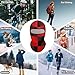 Unisex Fashion Ski Balaclava Mask, Wear Resistant Comfortable Dust Proof Windproof Neck Warmer Head Scarf for Skiing, Hiking, Cycling, Red Black Check Plaid