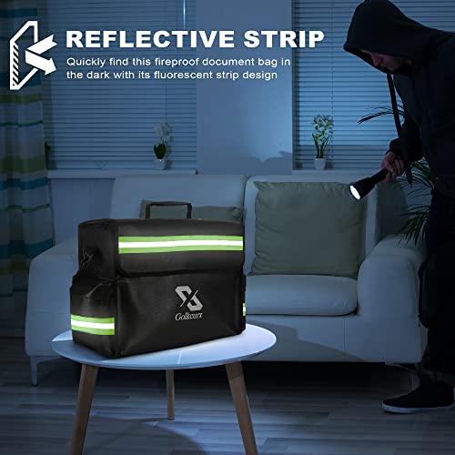 Golkcurx - Fireproof Document Bag - Waterproof Bag - Fireproof Document Box - Fireproof Money Bag - Home And Office - Keep Your Valuables Safe From Fire And Water - 17 X 12 X 5.8 Inches #TOP2