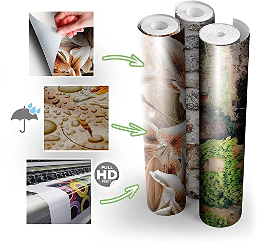 Green Forest Waterfall Wall Mural Wallpaper, Natural Landscape 3D Wall Stickers Murals, Seamless Silk Large Wall Decals For Children's Room Living Room Sofa Study Background Wall 98.4''W X 68.9''H #TOP5