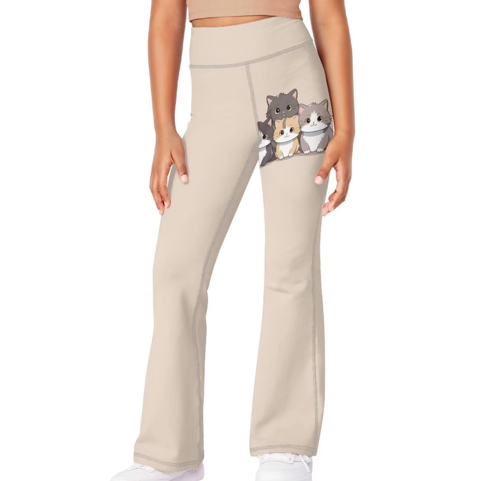 Girls Leggings Floral Print High-Waisted Flared Pants 5-14 Years