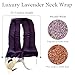 Victoria's Lavender Luxury Microwavable Aromatherapy Lavender Neck Wrap Provides Stress & Neck Pain Relief, Organic Lavender Buds & Flax Seed, Extra Long - Made in The USA