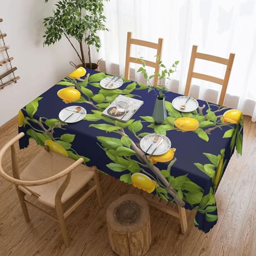 LHCVSFGW Mantel rectangular de limonero, impermeable, sin arrugas, para cocina, 137 x 183 cm, resistente a las manchas, mantel decorativo para interiores y exteriores