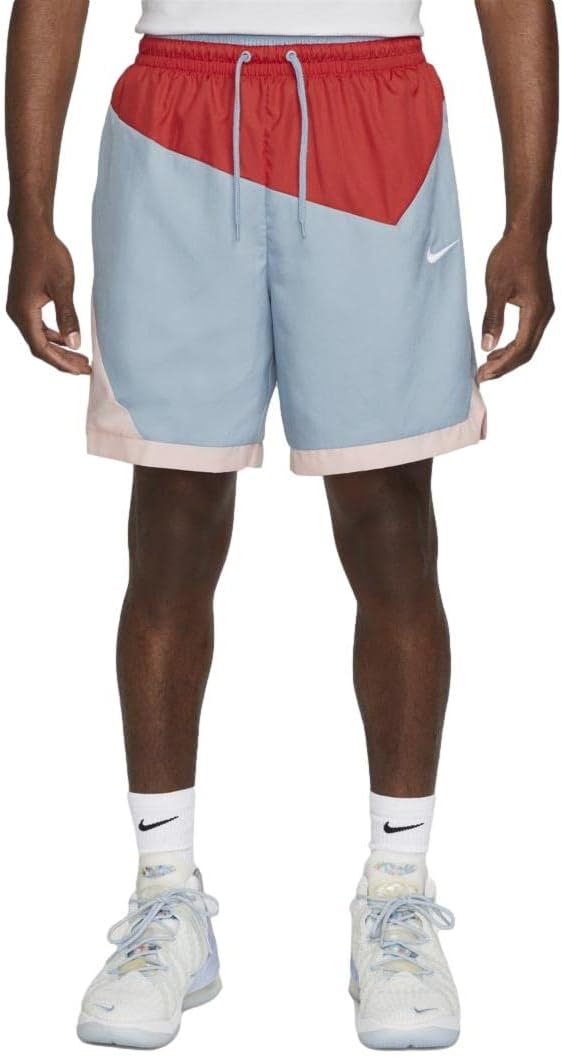 Nike DNA Men's Dri-FIT 8" Woven Basketball Shorts (Medium, Track Red/Boarder Blue/Atmosphere/White)
