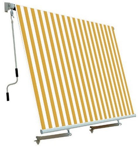 Tenda da sole per balcone con sistema a caduta BIANCO/GIALLO 250x250 cm PAPILLON