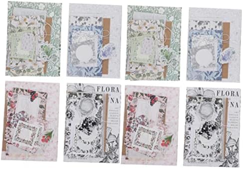 EXCEART Vintage Decor 8 Sets Pocket Decoration Material Summer Stickers Vintage Magazine Writing Paper Scrapbook Background Paper Stamp Account Travel Retro Decor