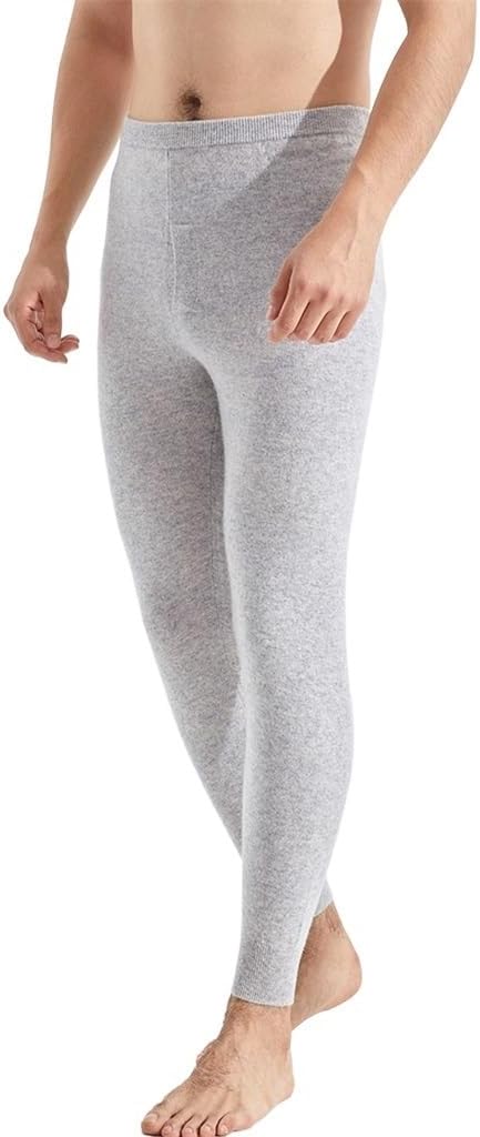 Men's Cashmere Thermal Pants Slim Underwear Bottoms Stretch Knitted Wool Thin Models