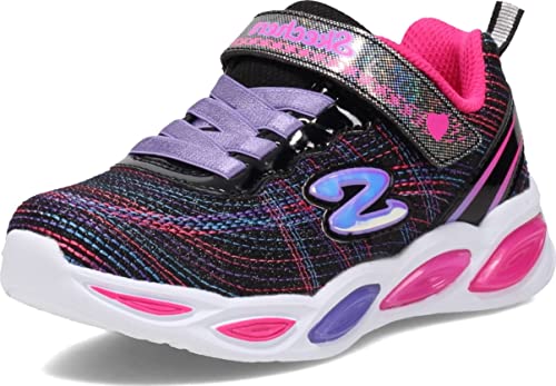 Skechers Kids Girls Sport Footwear, S, Lighted Sneaker, Black/Multi,12 M US
