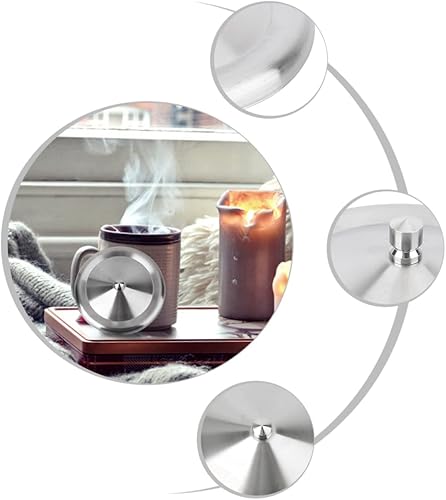 Miniatura 4 de Cabilock 2 tapas pequeñas para tazas pequeñas, de acero inoxidable, para agua, café, té, tapa de sellado, tapa de taza de bebida, cubierta para tapa