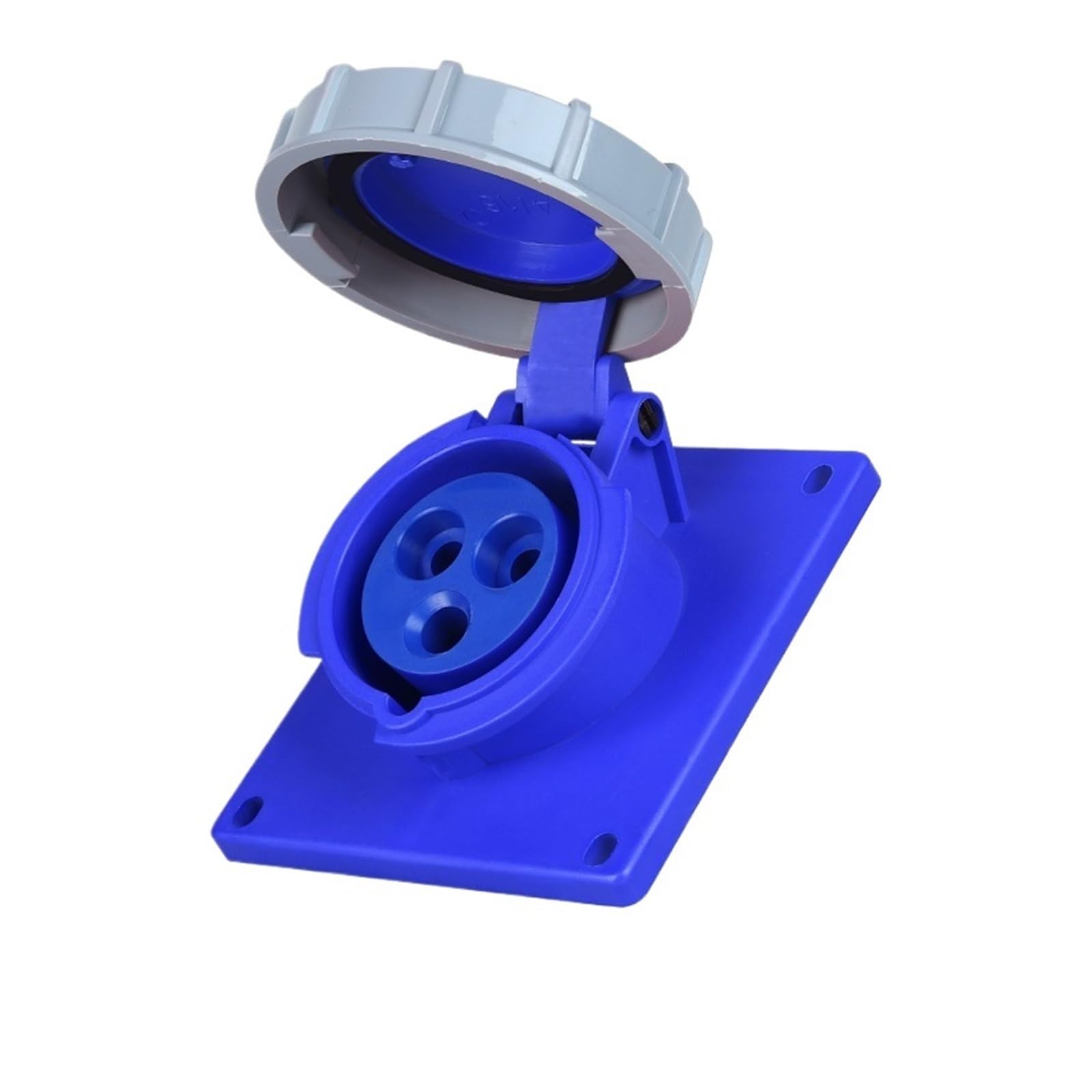 MUYTQAERG IP67 waterproof oblique concealed industrial socket 3 core 16A/32A aviation plug male and female docking 380V(32A concealed inclined seat)
