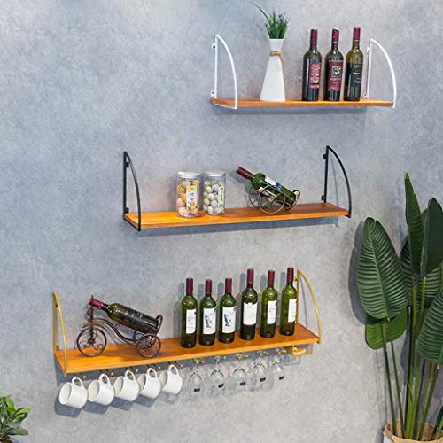 Porte-bouteilles bois rustique 120 cm, support de verres haut de gamme pour aménagement de bar - 5