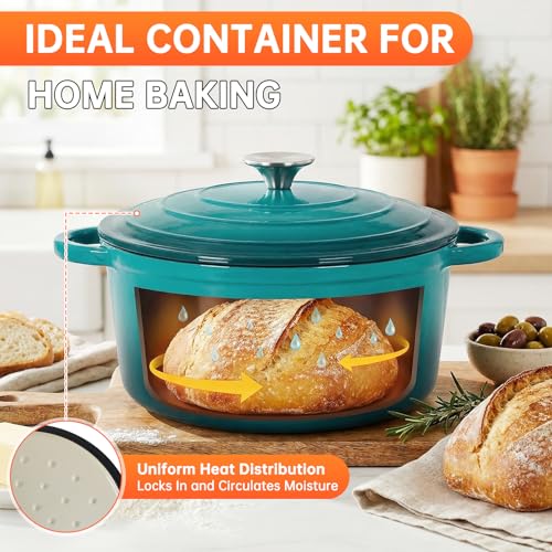 Image of LIFERUN Nonstick Enameled Cast Iron Cookware Set, 7Pcs Pots and Pans Set, Gas /Induction Dutch Oven Set, PFOA & PFAS Free