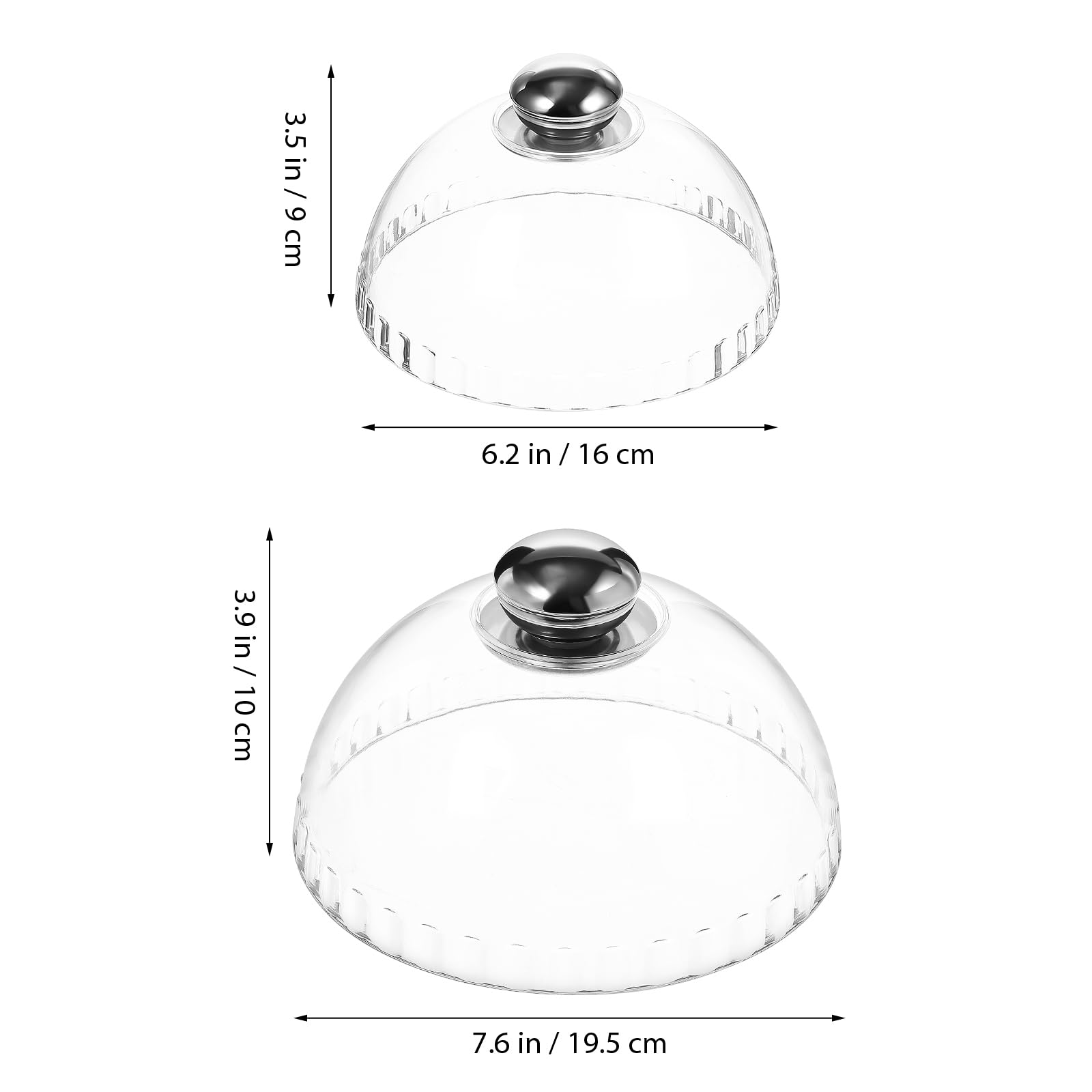 Alipis Lot de 2 présentoirs à gâteaux en plastique transparent avec couvercle en forme de dôme, présentoir à gâteau décoratif pour cuisine, dessert, tarte, fromage, fête d'anniversaire