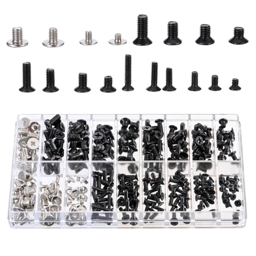360 Stück PC Schrauben Sortiment Set M2 M2.5 M3 Kleine Flachkopfschrauben Computerschrauben PC Computer Reparatur Zubehör Kit für Laptop Computer Reparaturschrauben