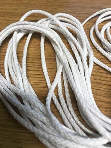 Shop On Centerhill Cotton Drawcord 1/8" Round Braided Drawstring Cord- Black Or White 5 Yards (White) #TOP1