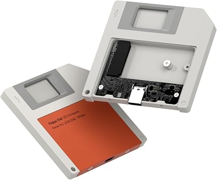 Hagibis SSD Enclosure, Floppy Disk Style USB 3.2 Gen2 10Gbps to NVMe PCI-E M.2 2230/2242 SSD Case, M.2 External Hard Drive Enclosure for MacBook Laptop iPad Android iPhone 17 Pro Max Orange
