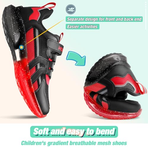 WETIKE Boys Shoes Boys'Sneakers Size 5 Kids Shoes Girl's Running Shoes for Kids Tennis Shoes Non-Slip Sneakers(B-Red)