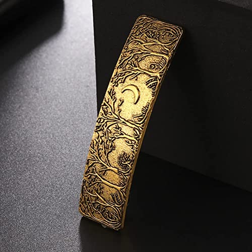 Dreamtimes Hair Clip Large Hand Crafted Metal Barrette French Hair Clip Vintage Retro Forest Moon Protection Hairpin Women's Girls Fashion Hair Accessories Gift (Vintage Gold) #TOP2