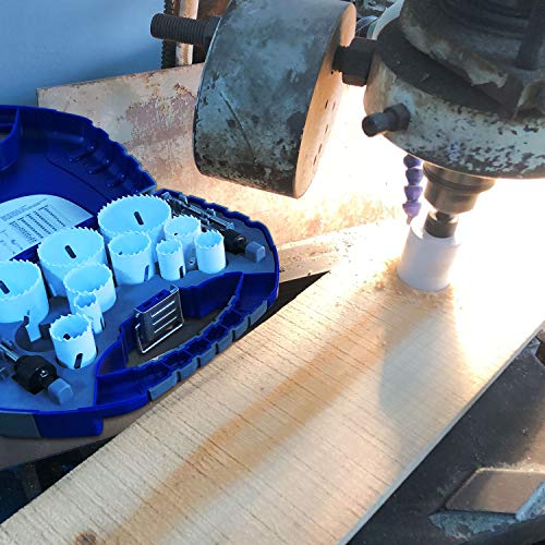 Bi-Metal Hole Saw Kit, 17 Piece General Purpose 3/4" to 2-1/2" Set with Mandrels, Durable High Speed Steel (HSS). Fast Cut Clean, Smooth and Precise Holes Through PVC, Metal, Wood, Plastic, Drywall - Thumbnail 6