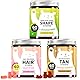 Trio für Haare, Haut & Figur - Biotin für Haare, Kupfer für Hautpigmentierung, Chrom für Stoffwechsel - 3-in-1 Vitamin Gummibärchen Bundle - 180 Stück - Vegan & Zuckerfrei - Bears with Benefits