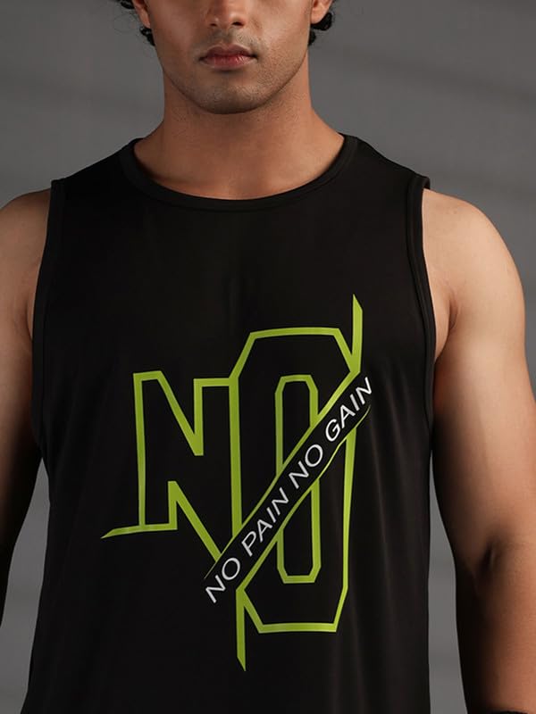 Image of CHKOKKO Tank Tops Sleeveless T-Shirt for Men Dry Fit Vest Gym Wear Graphic Printed Stylish Round Neck Running Sando for Sports Workout Fitness & Casual or Beach Wear