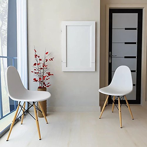 Aeumruch Wall Mounted Table Space Saver Fold Out Convertible Desk (White), 35 In X 24 In X 29 #TOP3