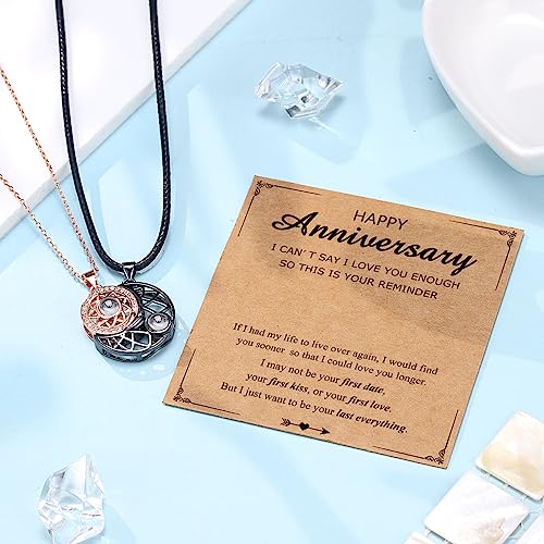 Upromi Anniversary Necklace Gifts For Him Husband, 50Th Wedding Anniversary' Gift For Her Couple 1 One Year Month Happy Anniversary' Gifts For Boyfriend Girlfriends Wife Men Women #TOP4