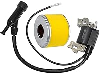 Vista 2 de Bobina de encendido para Honda GX120 GX160 GX200 generador de motor Rototiller 4589693 30500-ZE1-073 con filtro de aire de bujía por TOPEMAI