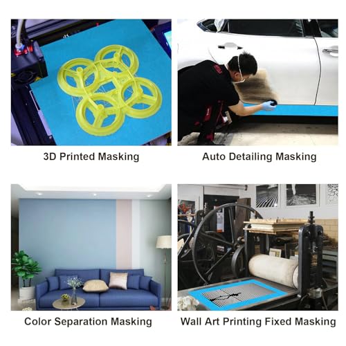 Image of BOMEI PACK 3'' Blue Painters Tape, 3D Printing Tape 3 Inches x 55 Yards for Laser Cutting, 21-Day Clean Removal Wide Masking Tape