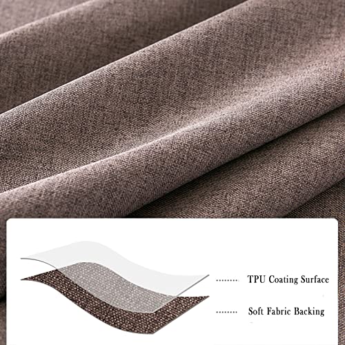 Image of Jeloris Round Waterproof Tablecloth Spill-Proof and Stain Resistant Table Cloth Wrinkle Free Washable Decorative Fabric Table Cover for Kitchen, Dining, Parties, Buffet, Wedding(78 inch, Brown)