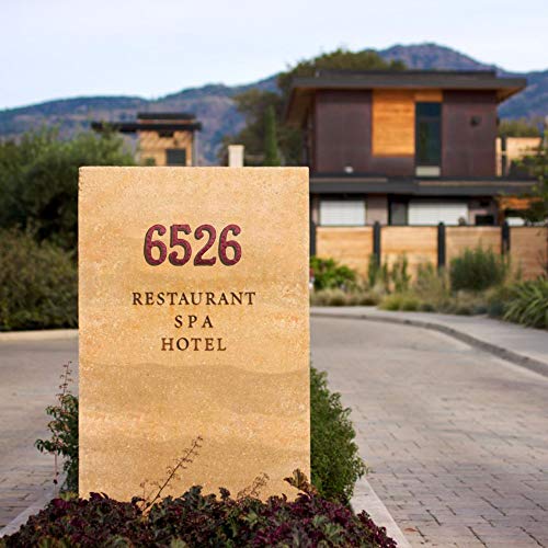 5.5 Inch High Cast Iron House Number, Solid Hammered Home Address Numbers, Elegant Red Finished-Number 3 #TOP4