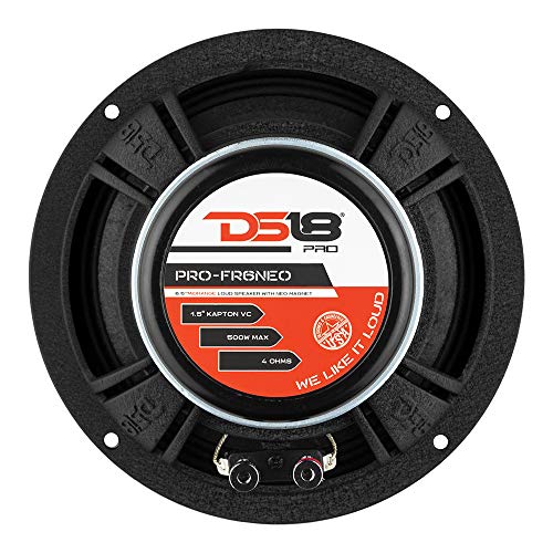 Ds18 Pro-Fr6Neo 6.5" Full-Range Loudspeaker - Silver Aluminum Bullet, 450W Max, 225W Rms, 4-Ohms, Grill Included, Neodymium Magnet - Best Fullrange Car Audio Door Speaker (1 Speaker) #TOP7