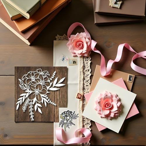 Flower Dies for Card Making, Metal Die Cuts,Blossom Cutting Dies Cut Stencils DIY Scrapbooking Photo Album Decorative Embossing Paper Card Making Craft - Thumbnail 5