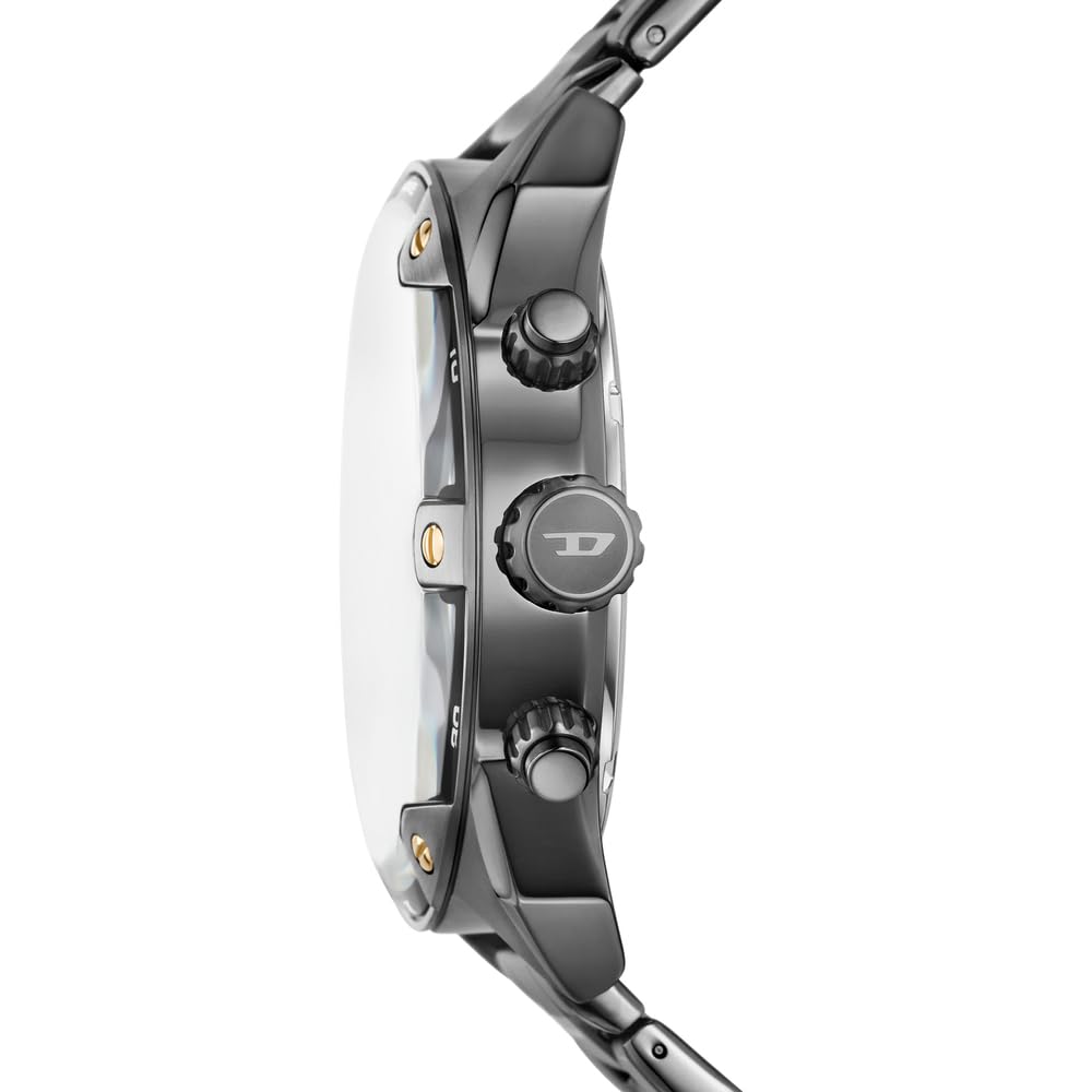 Diesel Reloj Spiked para Hombre, Movimiento cronógrafo de Cuarzo con Correa de Acero Inoxidable