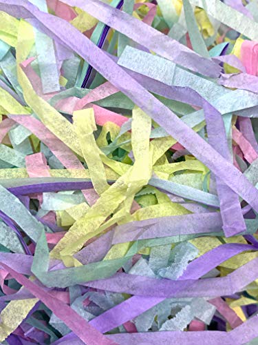 Image of Multicolor shredded crinkle paper grass strips, reusable recycled eco friendly packaging material for Diwali gift fillers, wedding gift hampers, product packaging, premium shreds (1000 GRAMS / 1 KG)