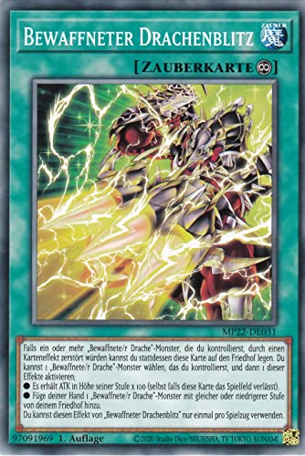 MP22-DE031 - Bewaffneter Drachenblitz - Common - Deutsch - 1. Auflage - im Set mit Ultrapro Toploader - Yugioh