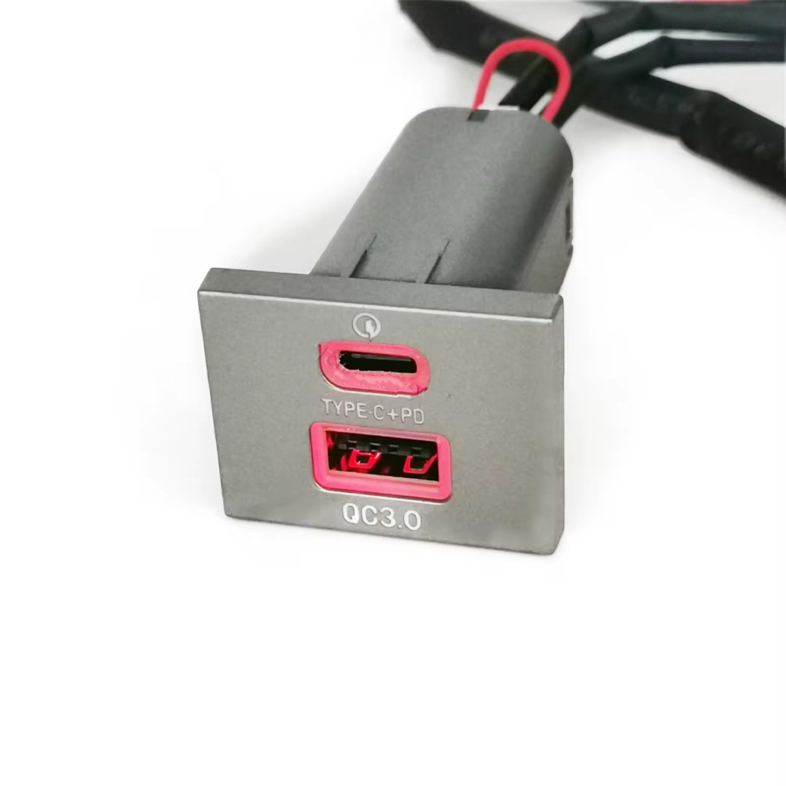 Enchufe USB De Consola Compatible Con Ford Para Focus 2 Para Mk2 2009-2011 12V 24V Coche QC3.0 Para Tipo C PD Salida Doble Enchufe Cargador Puerto USB