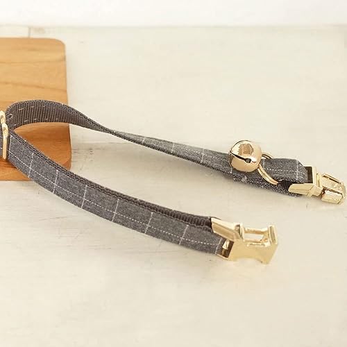 Miniatura 4 de PETDURO Personalized Handmade Plaid Cat Collars with Bell & Name Engraved Metal Buckle Customized for Cute Girl and Boy Cats - Matching Bow Tie