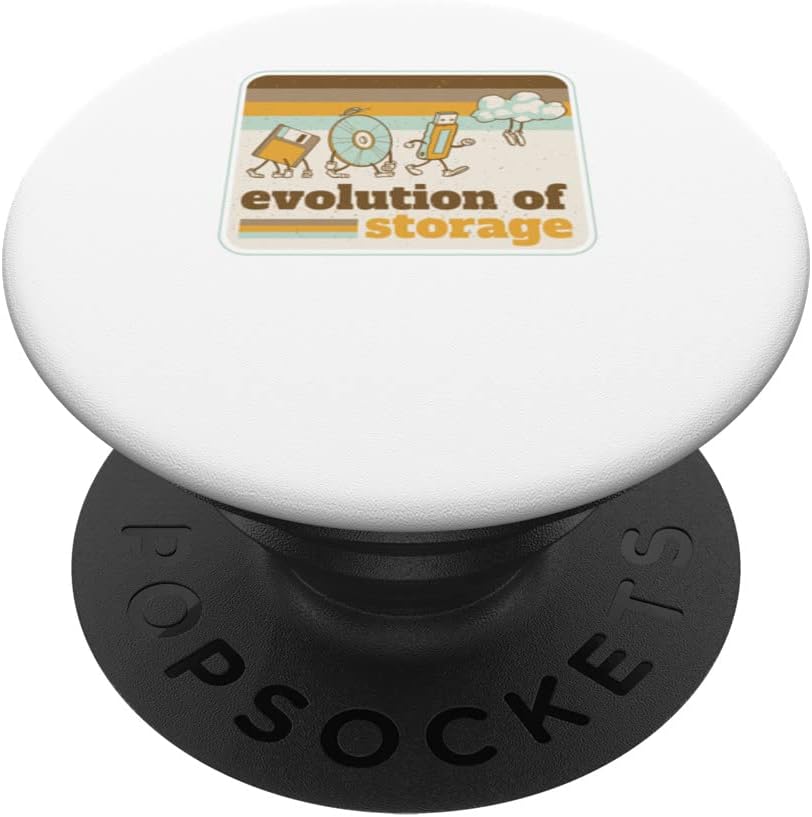 Evolution of Storage Graphic Novelty CD ROM Disc Cloud PopSockets Swappable PopGrip