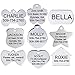 GoTags Dog Tags, Personalized Pet Tags in Stainless Steel, Rainbow Steel or Black Steel with Custom Design for Dogs and Cats, Engraved on Both Sides, Made in USA, Bone Stainless Steel