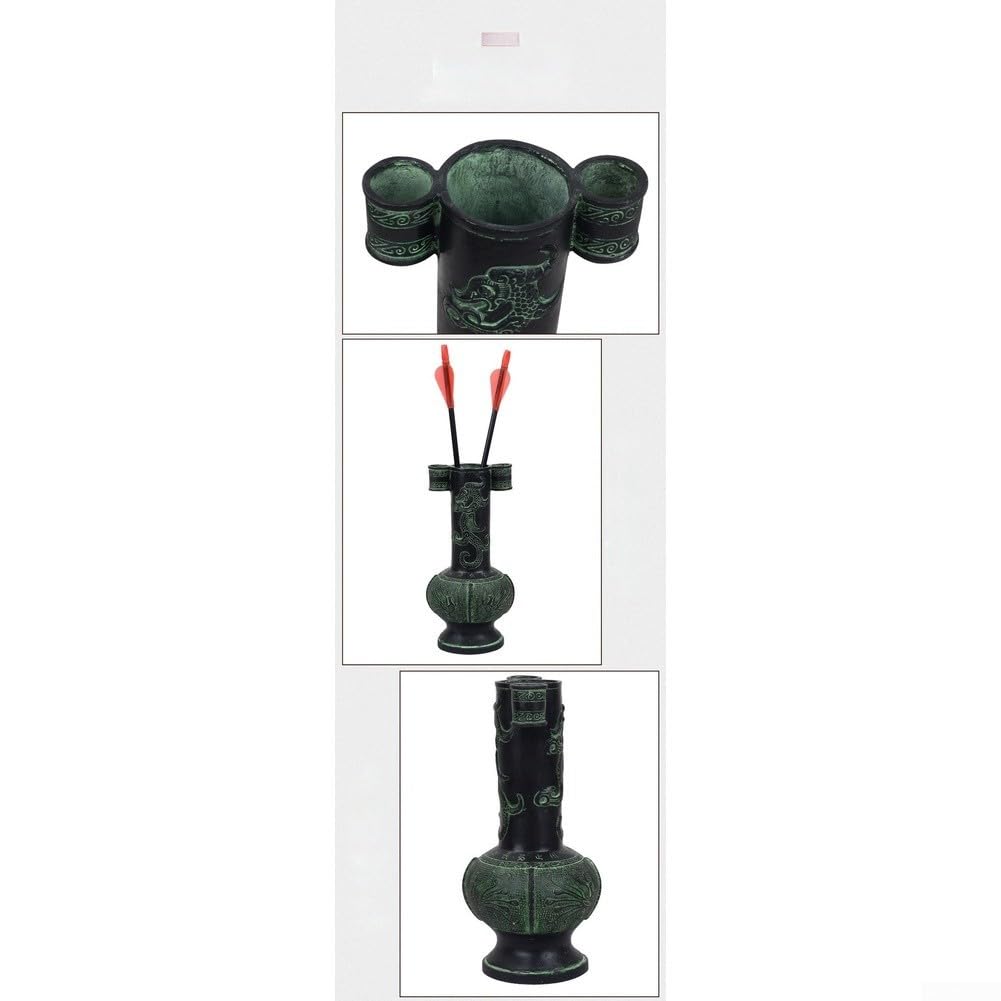 Antike Bronze Drachen Wurfspiel Topf mit Mythischem Vogel - Traditionelles Metall Spiel für Garten und Park - 26,5cm Großes Rasenspiel Zubehör