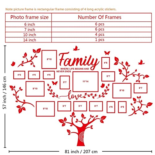 Diy Wall Decor Living Room Family Tree Wall Decor Sticker Tree Wall Decals 3D Picture Frames Collage Wall Decor Living Room Wall Decor Collage Picture Frames For Wall Sticker Decal #TOP2