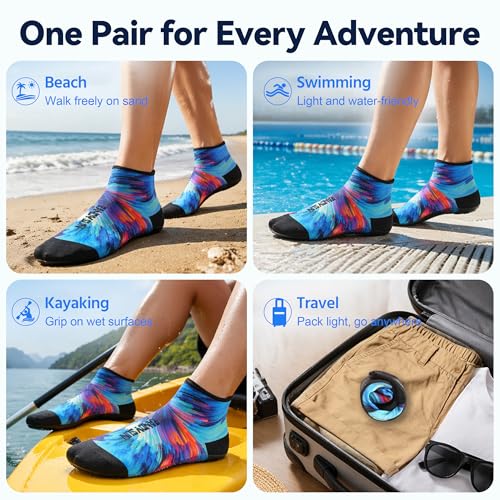 Image of RANDY SUN Barefoot Quick-Dry Sand Beach Socks, Breathable Seamless Yoga Sock With TPE Sole