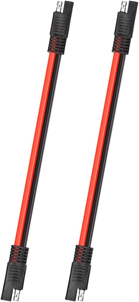 ELFCULB SAE Extension Cable,12AWG 1FT 2 Pin SAE Quick Connector Disconnect Plug for Car RV Battery Solar Panel(8 Pieces)