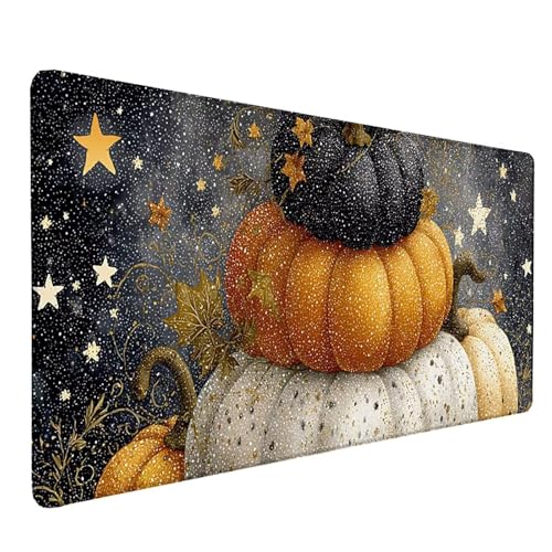 Tapis de souris XXL citrouille sous main bureau antidérapant grand format PC