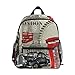 Alino - Mochila escolar para niños, diseño vintage retro de Londres con símbolos preescolares para niños y niñas
