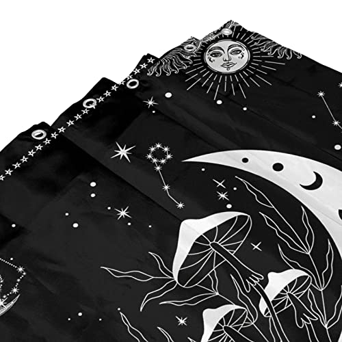 Beynepe Moon And Sun Shower Curtain Black Moon Shower Curtain Waterproof Polyester Fabric Home Bathroom Decor With Hooks 60''X72'' #TOP4