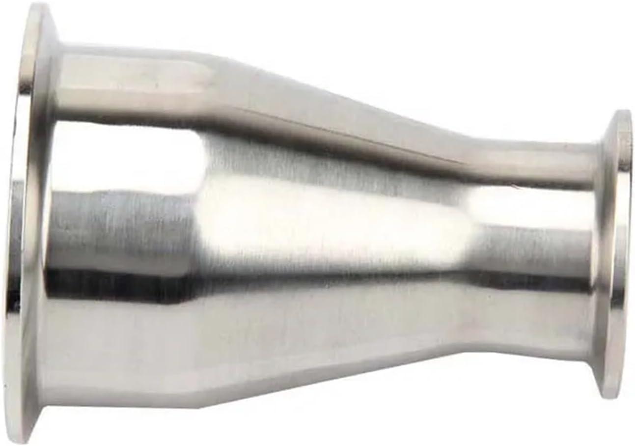 4'' 3'' 2.5'' 2'' 1.5'' x 1'' Tri Clover Clamp Reducer Fittings 304 Stainless Steel Homebrew Ferrule OD 50.5-119mm(2.5Inch x 2Inch)
